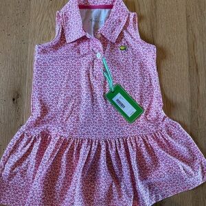 Masters Sleeveless Polo Dress with Pink Print